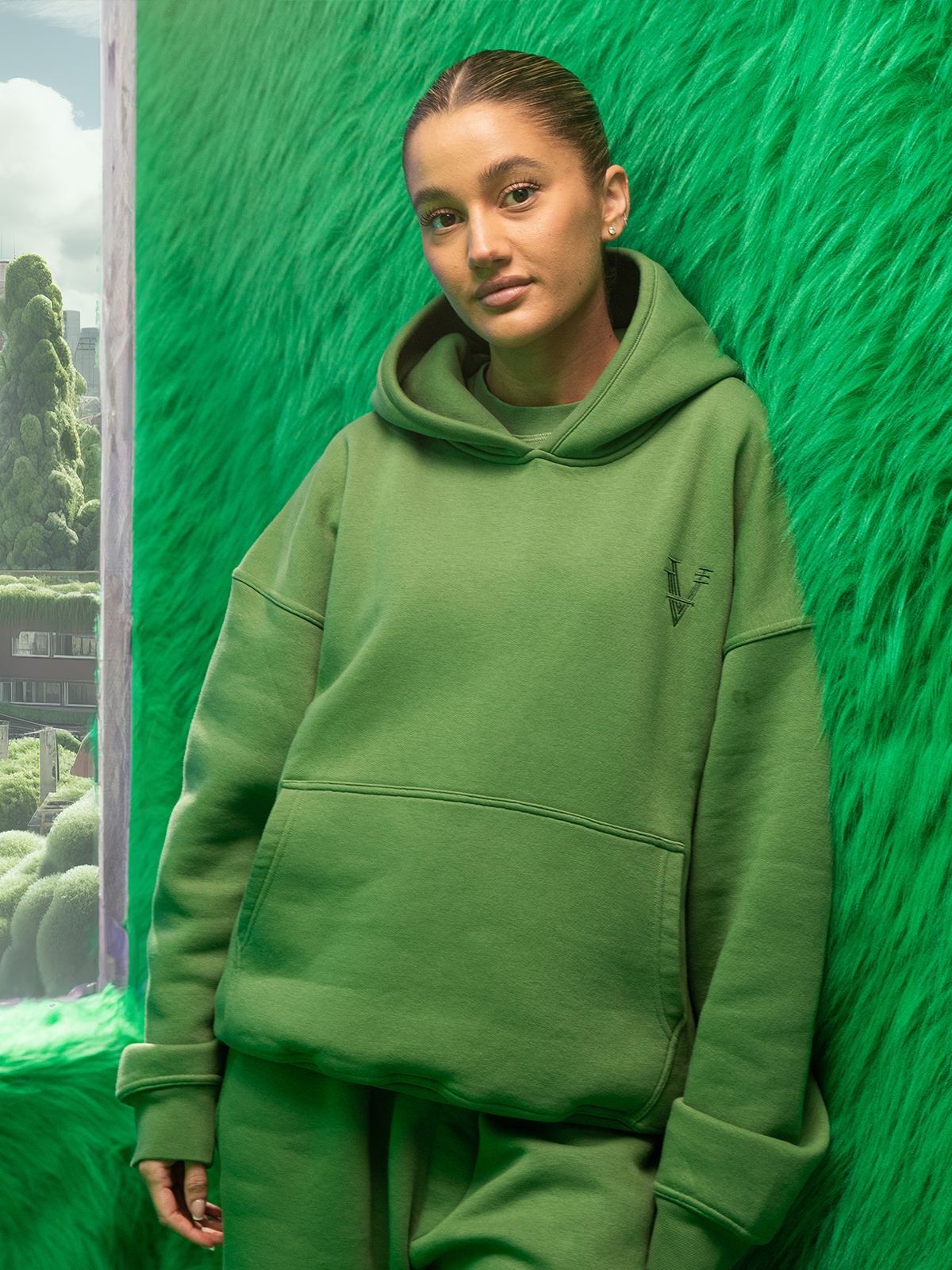 STAPLD Hoodie. Pistachio