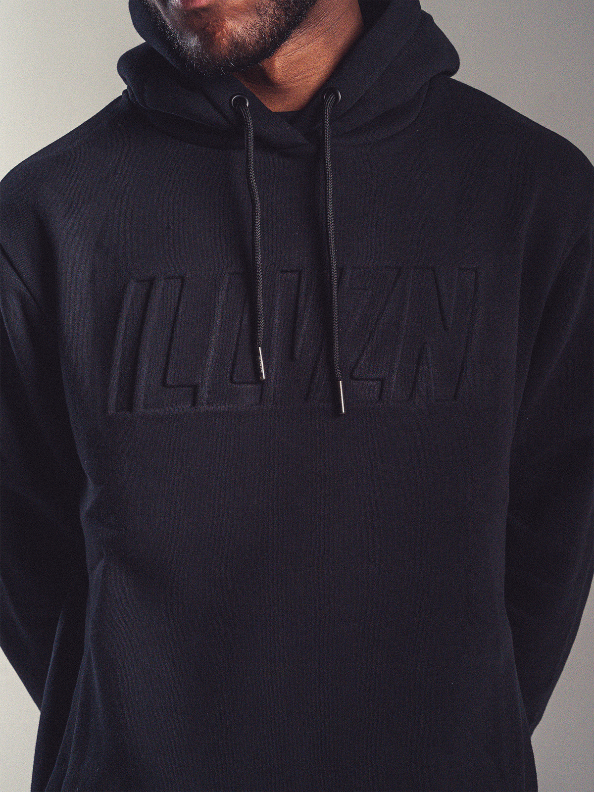 Debossed Hoodie - Black