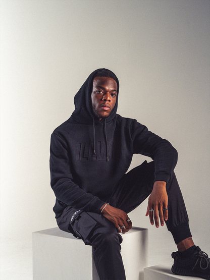 Debossed Hoodie - Black
