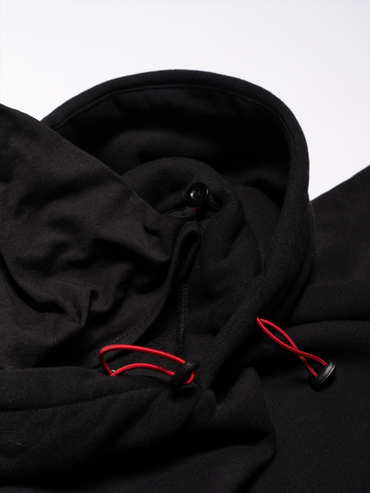 No Face Hoodie -Black & Red