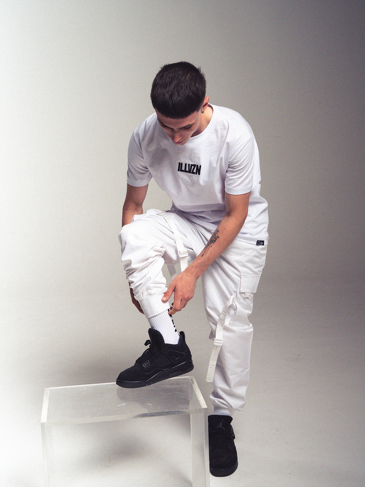 Mens white 2025 cargo joggers