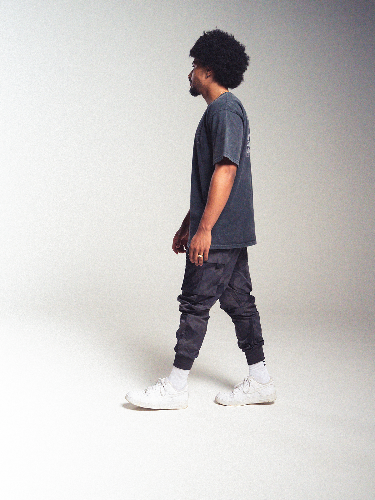 Strapless Cargo Joggers - Deep Grey Camo