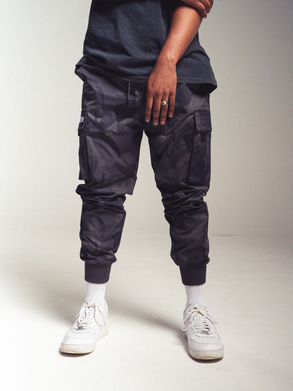 Strapless Cargo Joggers - Deep Grey Camo