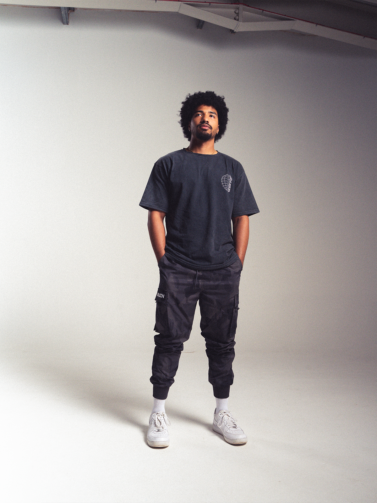 Strapless Cargo Joggers - Deep Grey Camo