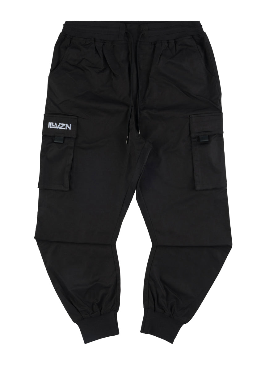 Strapless Cargo Joggers – Black