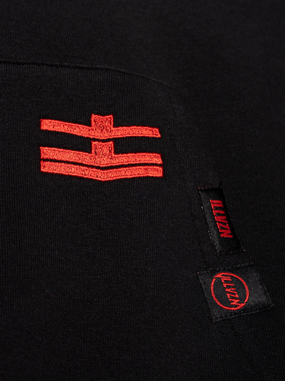 No Face Hoodie -Black & Red