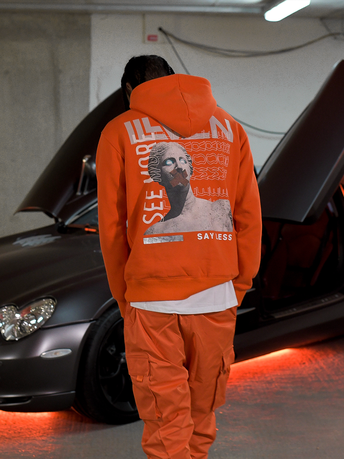 Graphic Hoodie - Orange